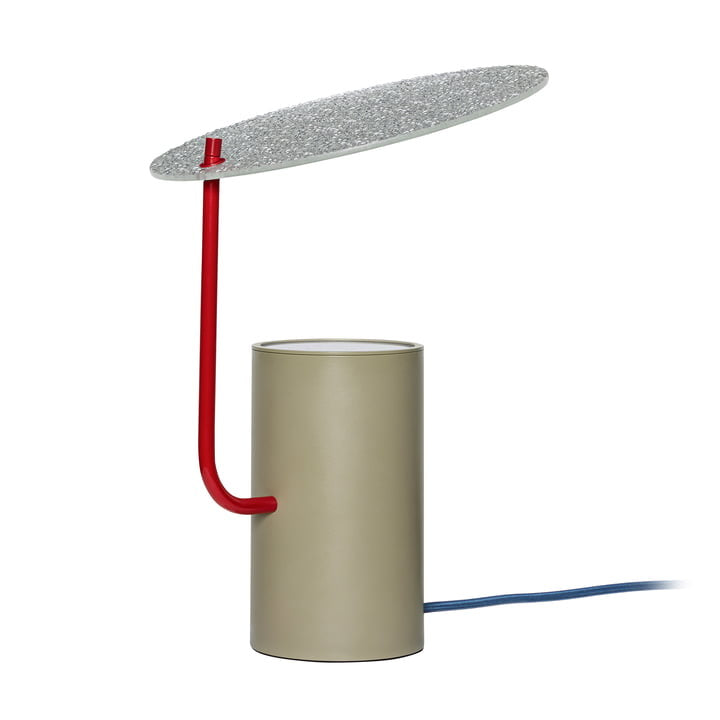 Hübsch Interior - Disc Lampe de table, Ø 24 cm, kaki / rouge - Algomasparis shop 