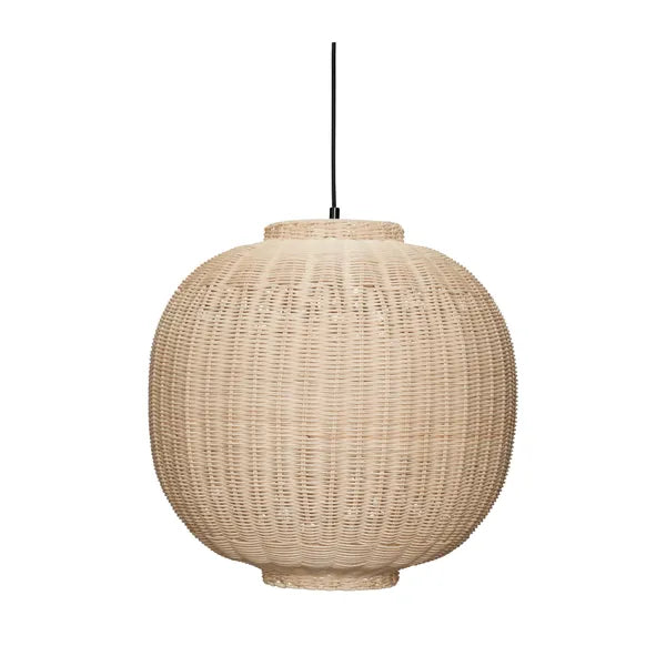 Suspension Chand Pendule Ronde Naturel Hübsch - Algomasparis shop 