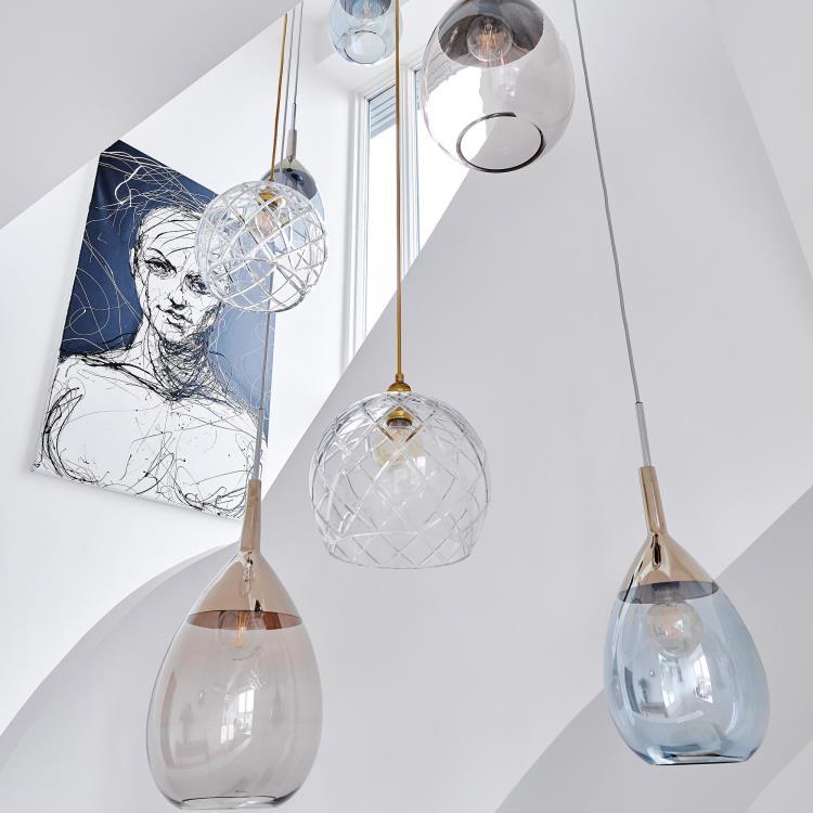 EBB&FLOW Uva Crystal pendant lamp M Small check - Algomasparis shop 