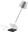 Zafferano Poldina Pro Lampe de Table LED Sans Fil Rechargeable, Touch-Dimmer, IP65 Intérieur/Extérieur, Aluminium H38cm avec Chargeur Multiple USB - Algomasparis shop 