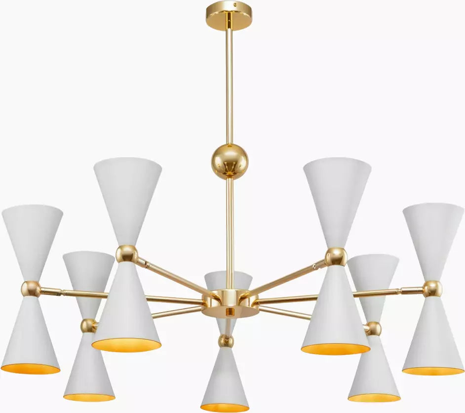 Maytoni Lustre doré moderne 14 lumières avec abat-jour - Algomasparis shop 